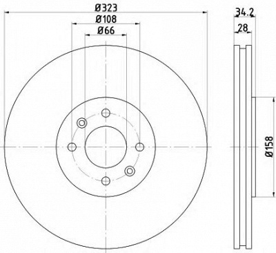 HELLA PAGID 8dd355120401 -  Тормозной диск
